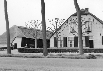 841040 Gezicht op de voorgevel van de boerderij Romulus (Overeind 73) te Schalkwijk (gemeente Houten).